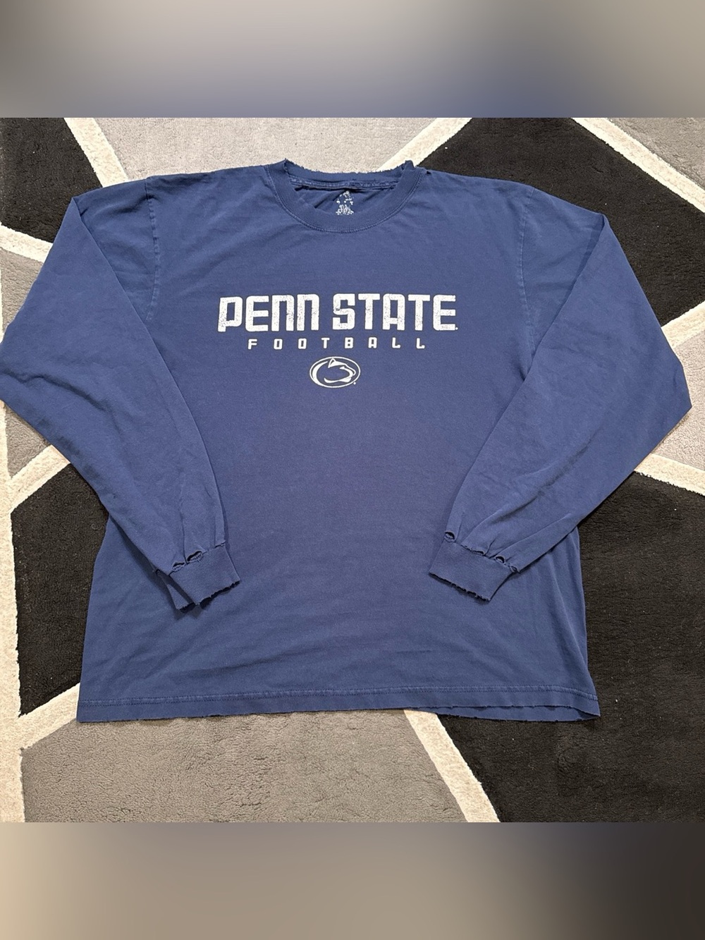 Navy Penn State adidas distressed y2k long sleeve